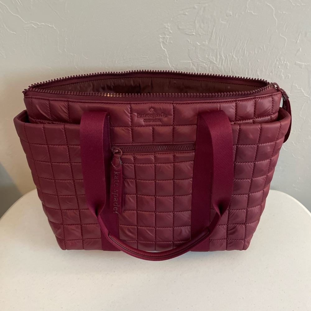 Kate Spade Quilted Maroon Tote